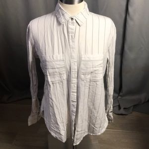 billabong, size small, white and black stripes button down